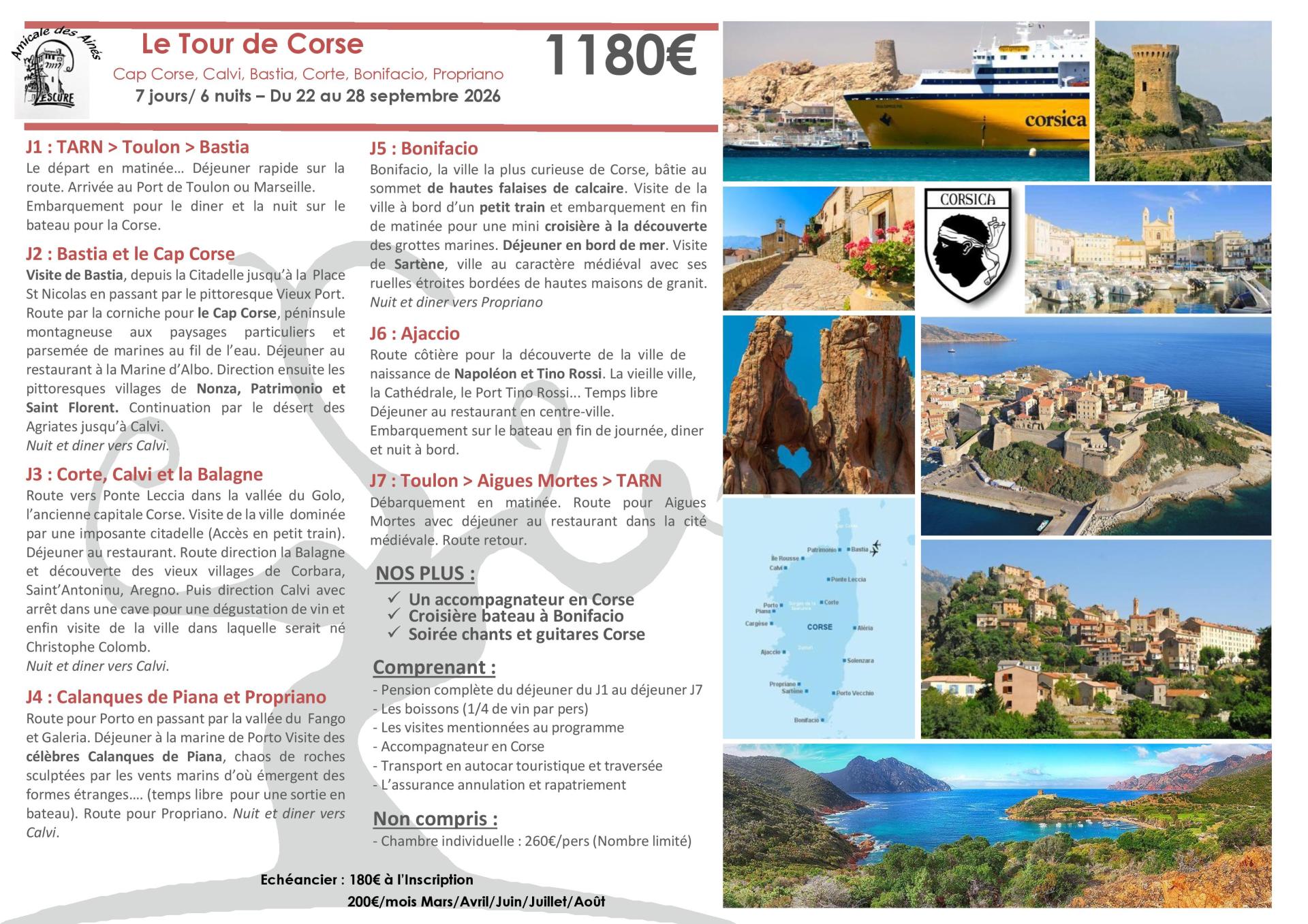 22 au 28 septembre 2026 la corse